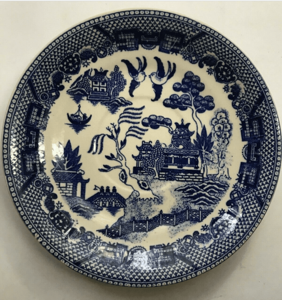 A Blue Willow Plate produced in Japan in the 1900s