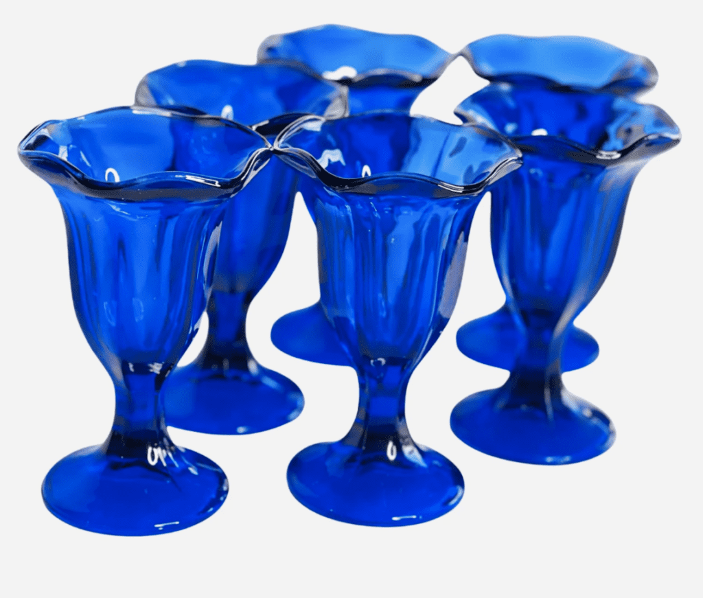 Anchor Hocking Cobalt Blue Fountainware Sundae Glasses