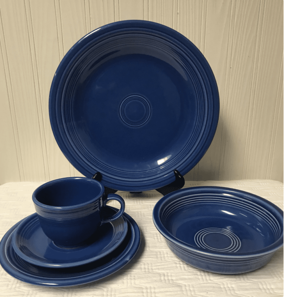 Fiesta Sapphire Blue Limited Edition 5 piece place setting Fiestaware from JessiesVintageDishes on Etsy - $150