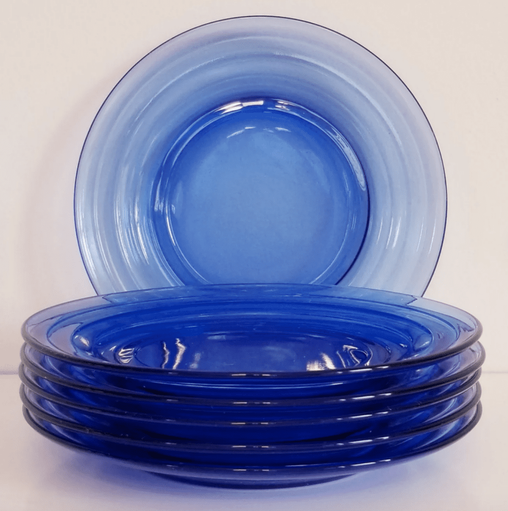 Hazel Atlas Cobalt Blue Moderntone Depression Glass Plates