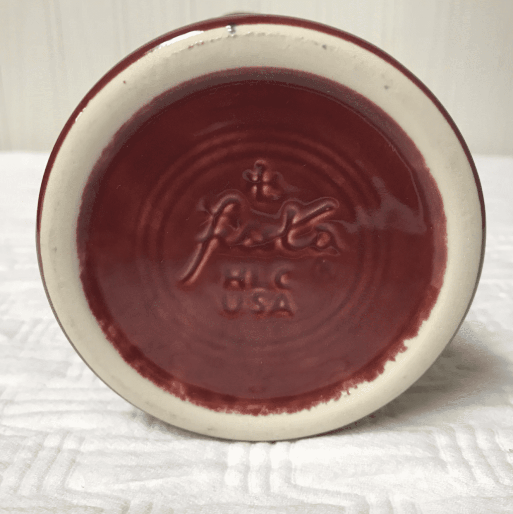 Modern Fiestaware Cinnabar vase - imprinted mold mark with lowercase fiesta