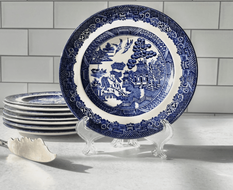 Set of Blue Willow plates