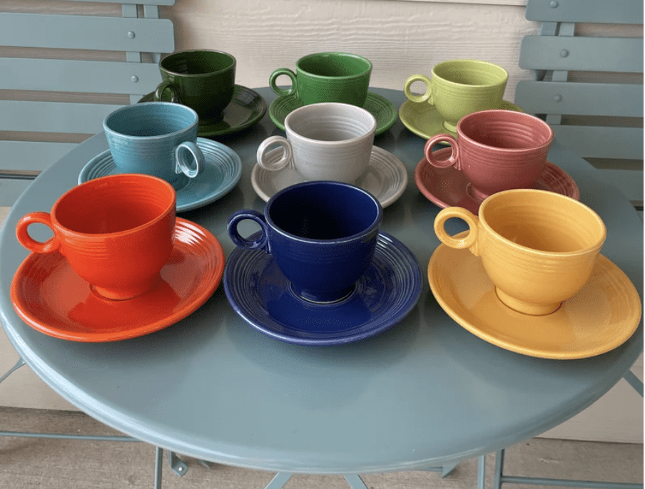 Vintage Fiestaware Teacup and Saucers