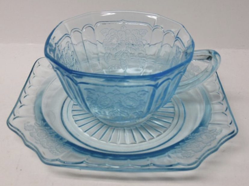 Hocking Blue Mayfair Open Rose Teac Cup and Saucer