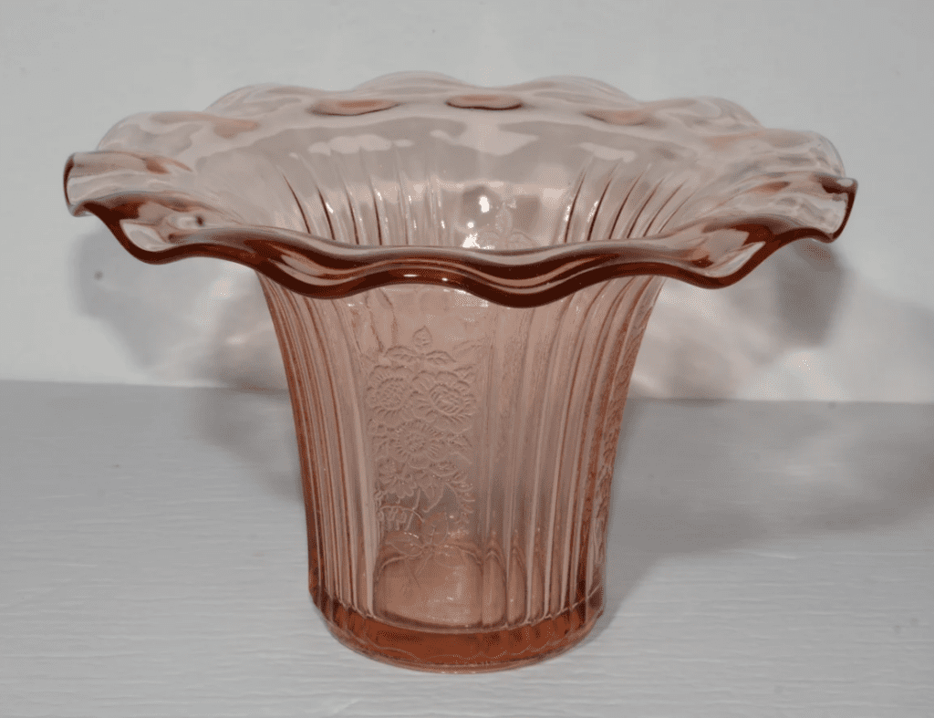 Anchor Hocking Pink Mayfair Pattern Vase Depression Glass