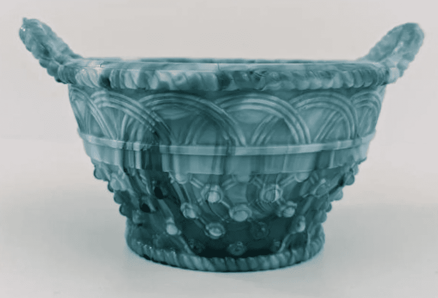 Victorian Malachite Slag Glass Bowl