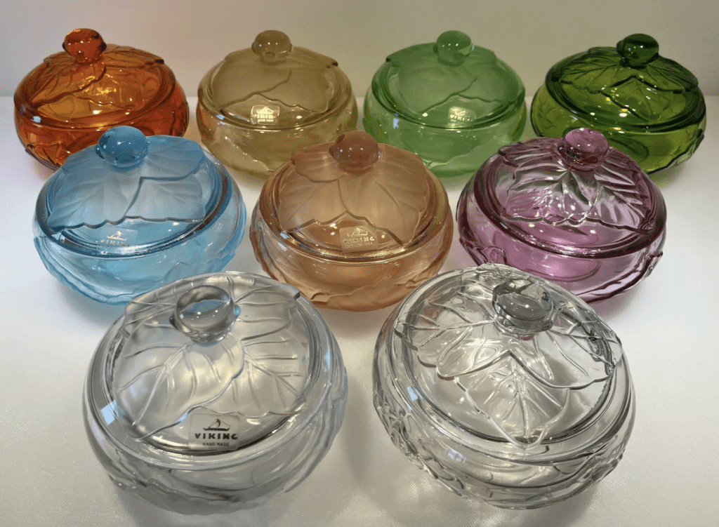 Viking Glass Covered Candy Dishes
