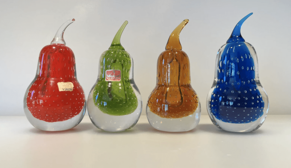 Set of 4 Viking Glass Pears