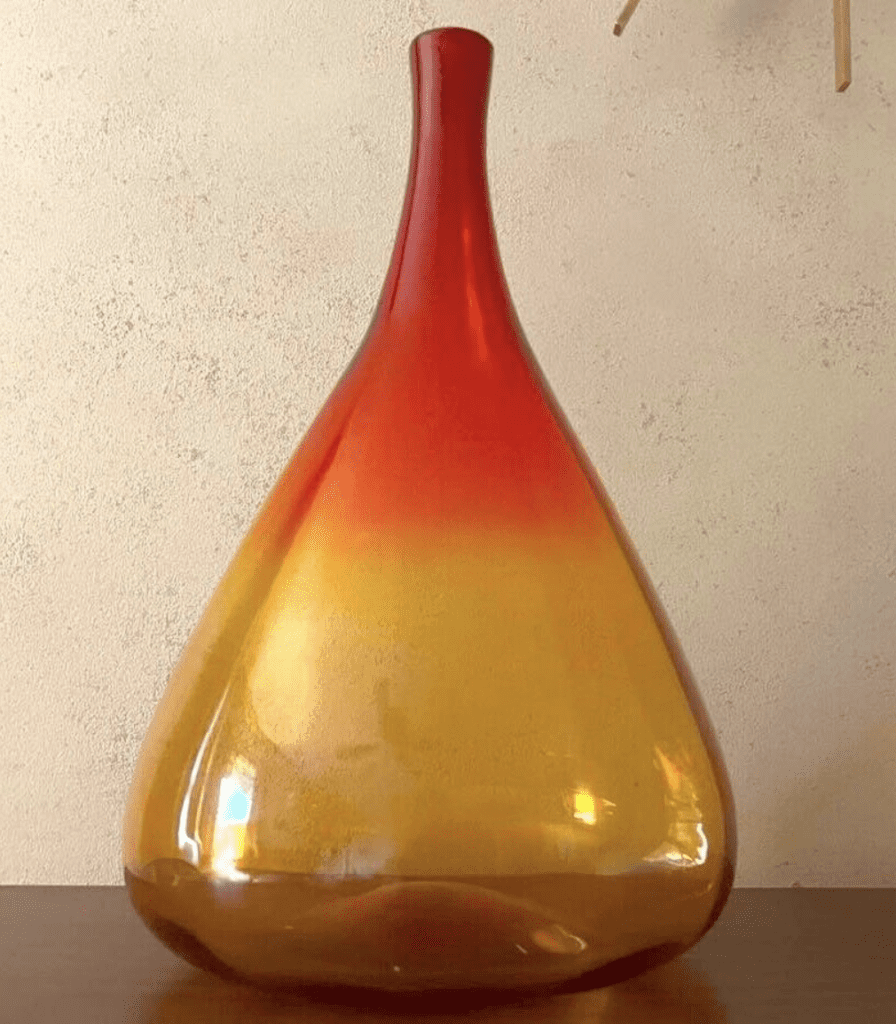 Vintage 1969 Vintage Blenko Tangerine Glass Decanter