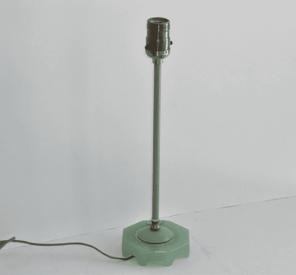 Antique Vintage jadeite table lamp