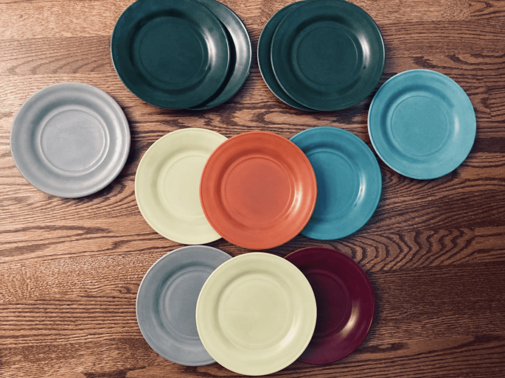 Vintage Hazel-Atlas Ovide Plates, Platonite Glass Set of 12 