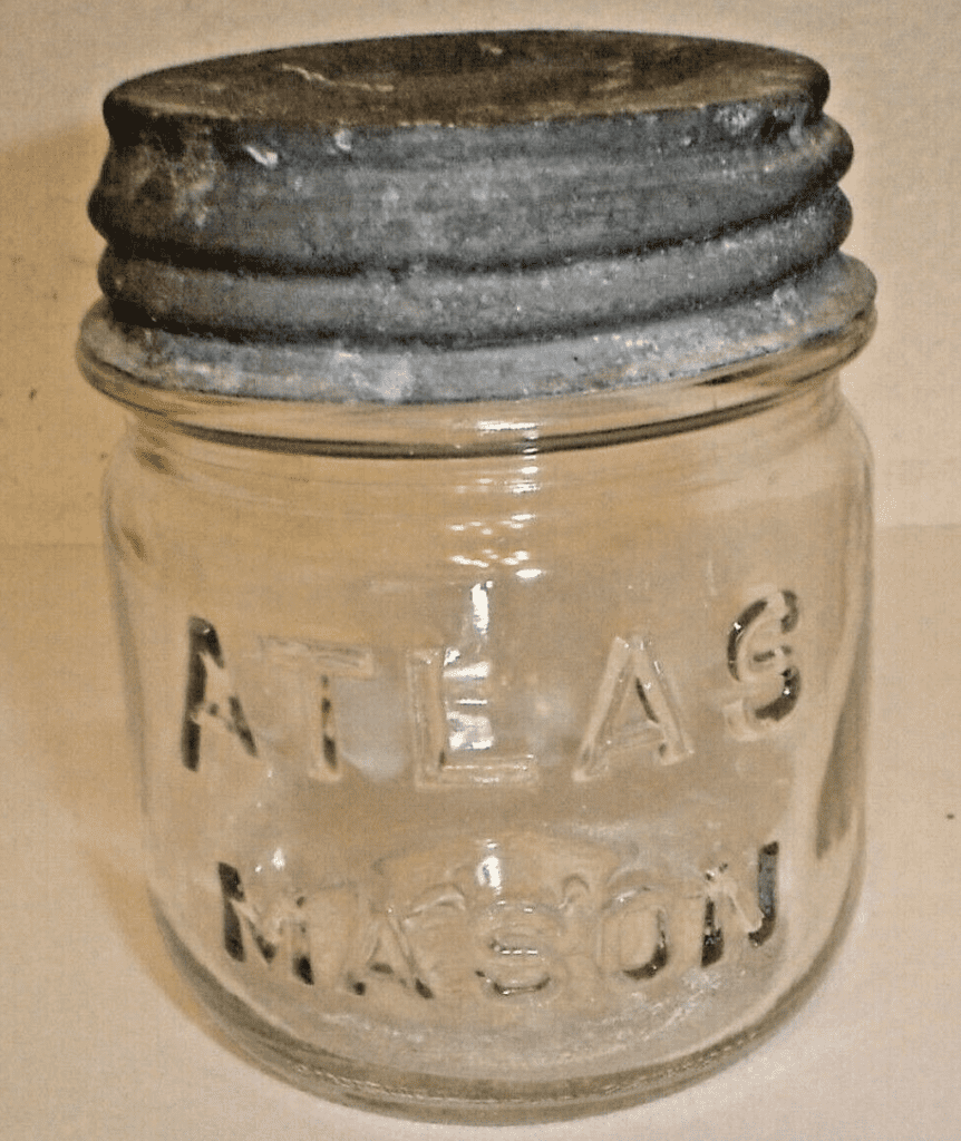 Vintage Atlas Mason Clear Half Pint Fruit Canning Jar