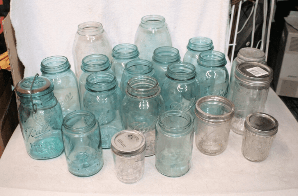 Lot of 20 Mixed Old Vintage Mason Jars 