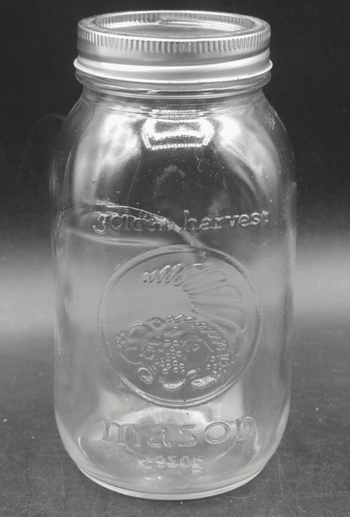 Vintage Golden Harvest Cornucopia Quart Mason Jar with Lid