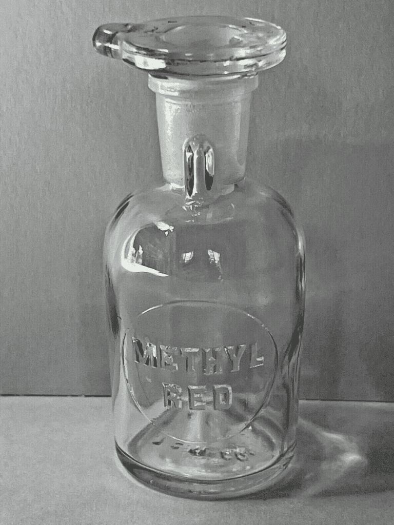Vintage T.C.W. Apothecary Lab Clear Glass Chemistry Bottle with Stopper - Methyl Red - Sold for $95 from the-weeping-willow on Ebay