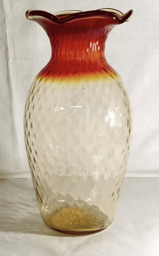 Original Amberina Quilted Diamond 12" Vase