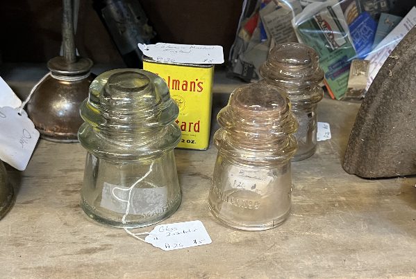 Clear vintage glass insulators