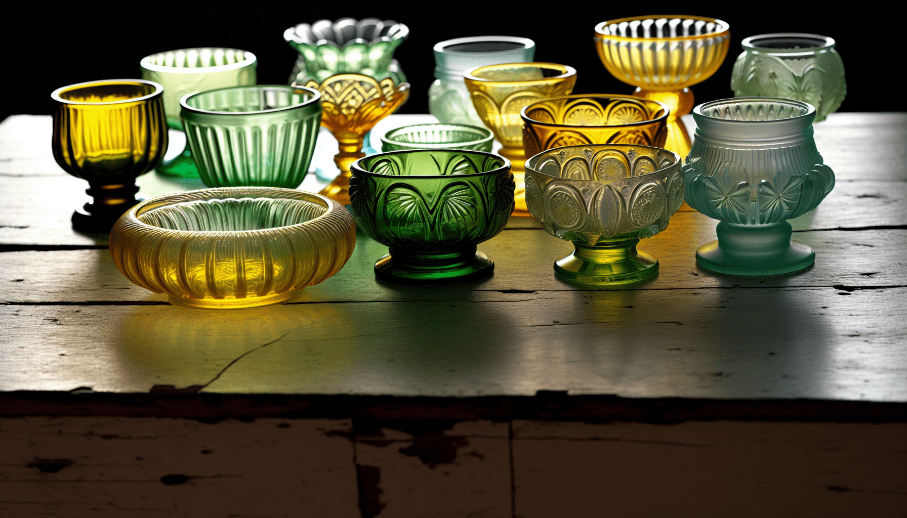 Victorian Era Vaseline glass