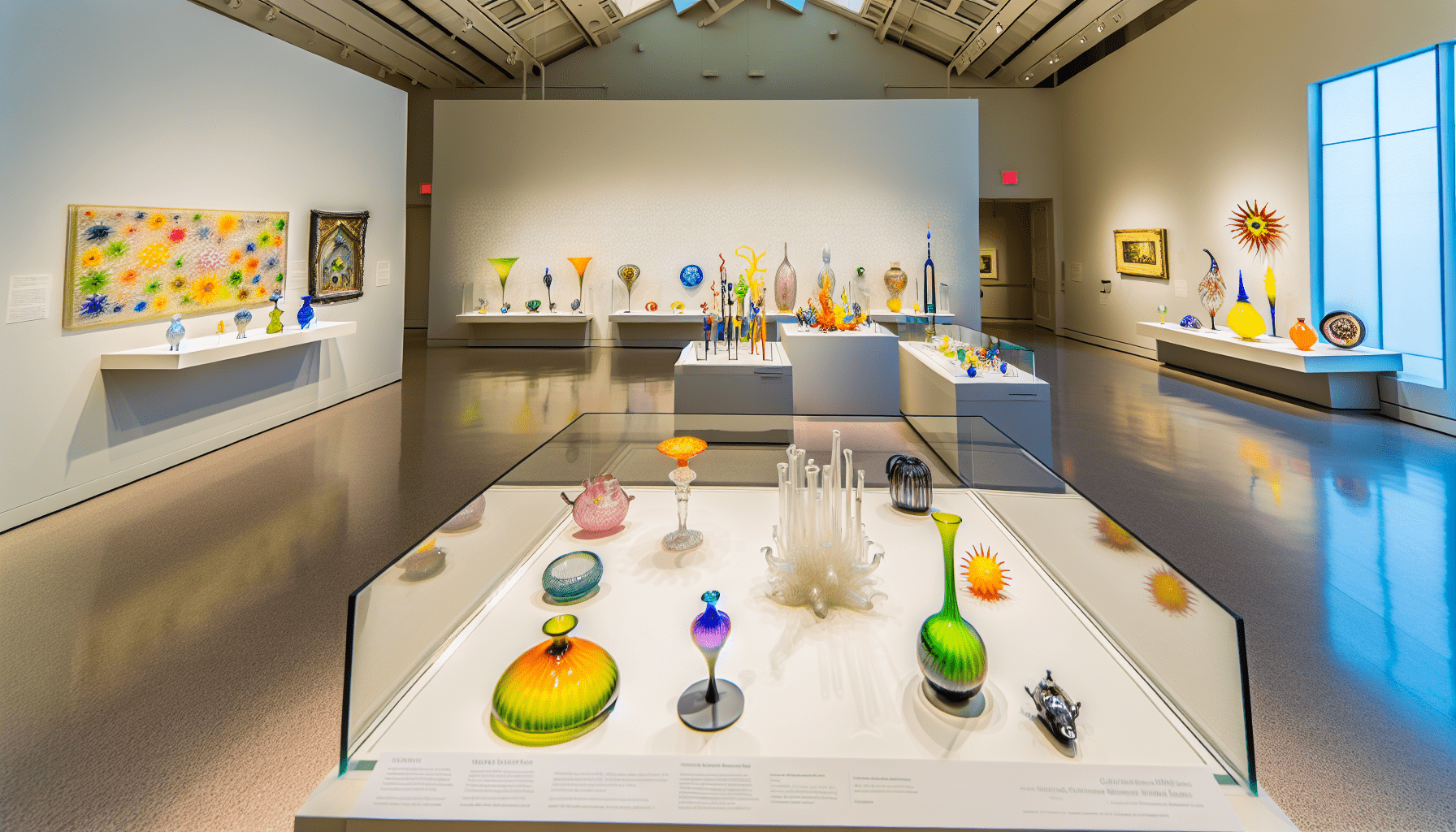 Exquisite collection of West Virginia glass art displayed in a museum
